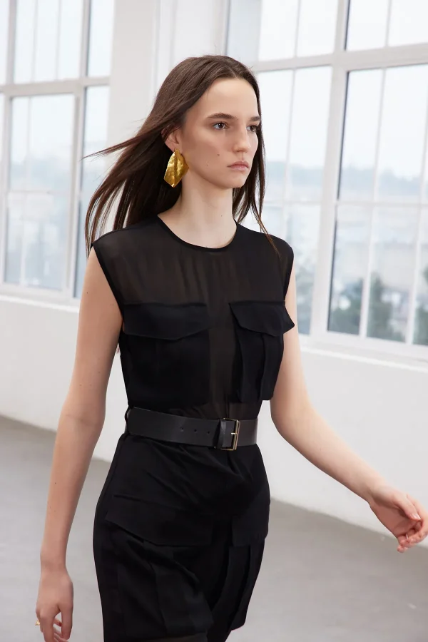 Belted Chiffon Jumpsuit - Image 3