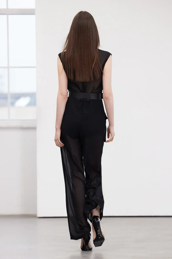 Belted Chiffon Jumpsuit - Image 5