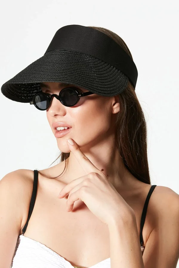 Velcro Visor Straw Beach Hat - Image 3