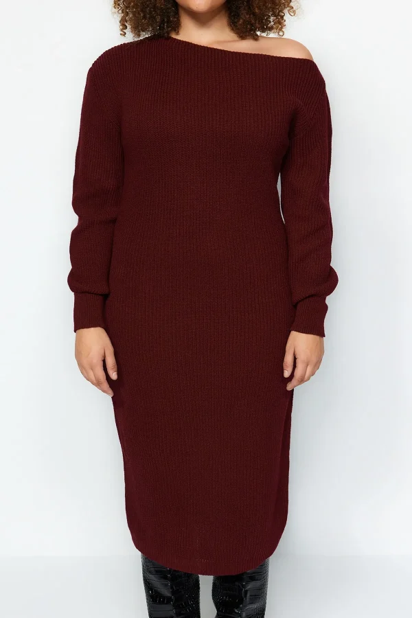 Knit Dress Wine - Image 4