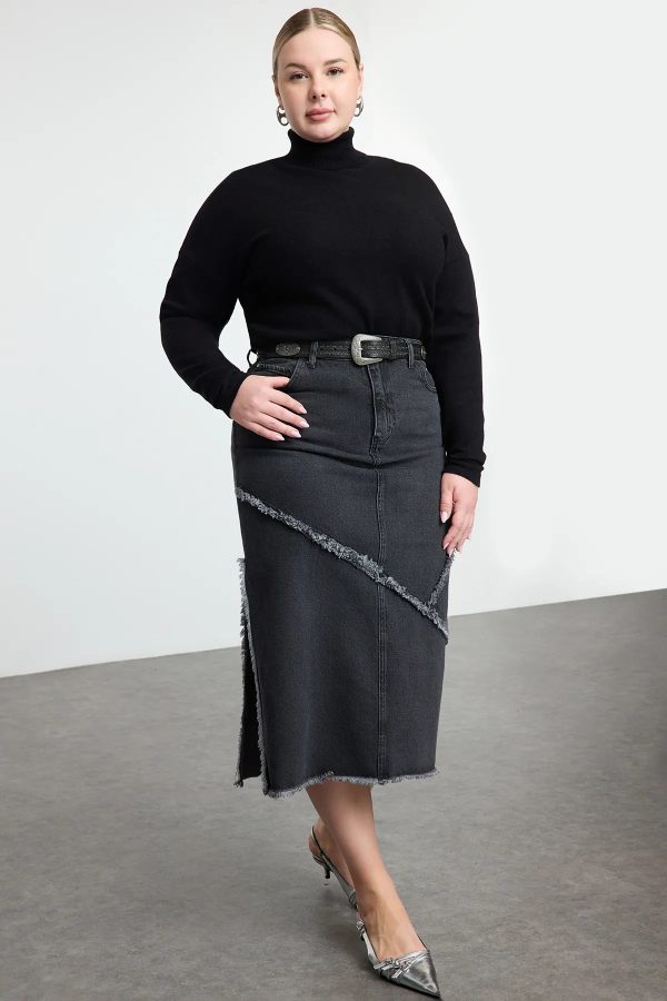 Denim Plus Size Skirt
